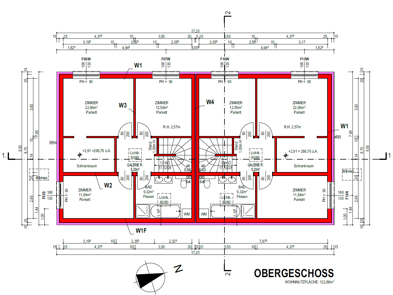 Kottingbrunn Wohneinheit 3 & 4: 126 m² – Obergeschoss Kottingbrunn Wohneinheit 3 & 4: 126 m² – Obergeschoss