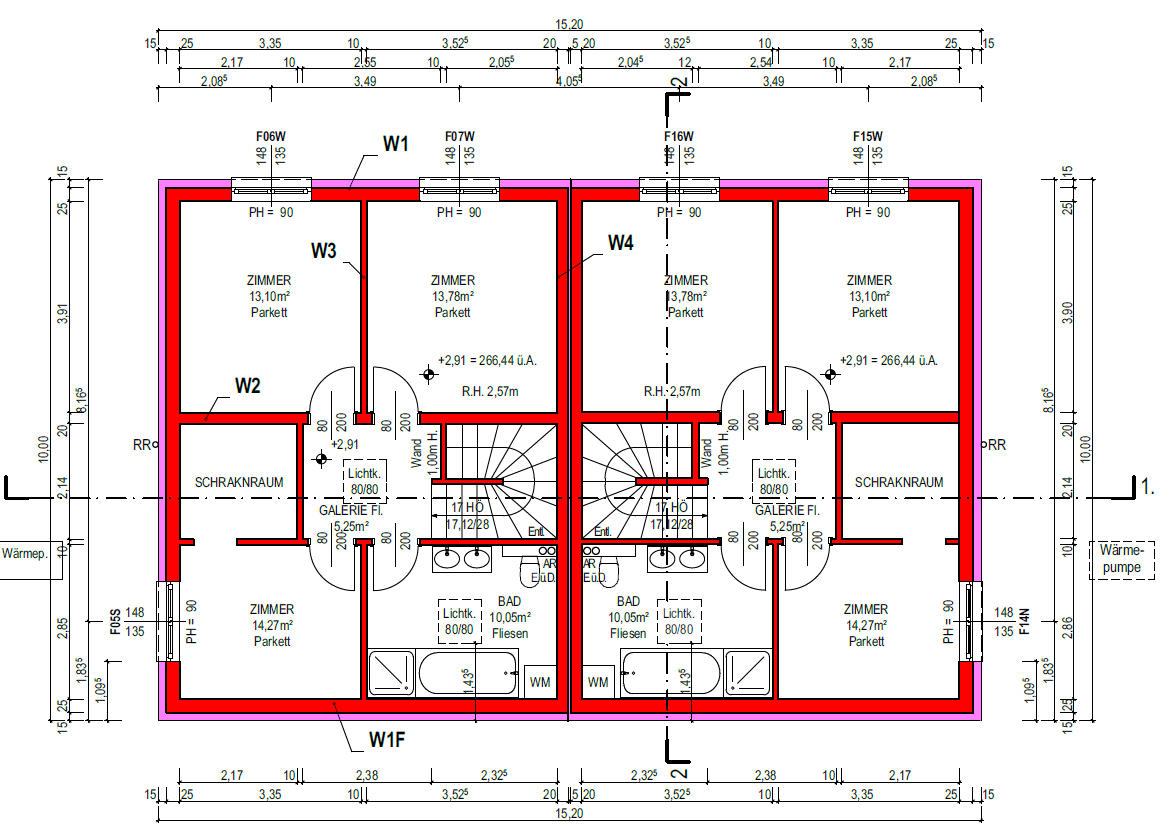 Kottingbrunn Wohneinheit 1 & 2: 116 m² – Obergeschoss Kottingbrunn Wohneinheit 1 & 2: 116 m² – Obergeschoss